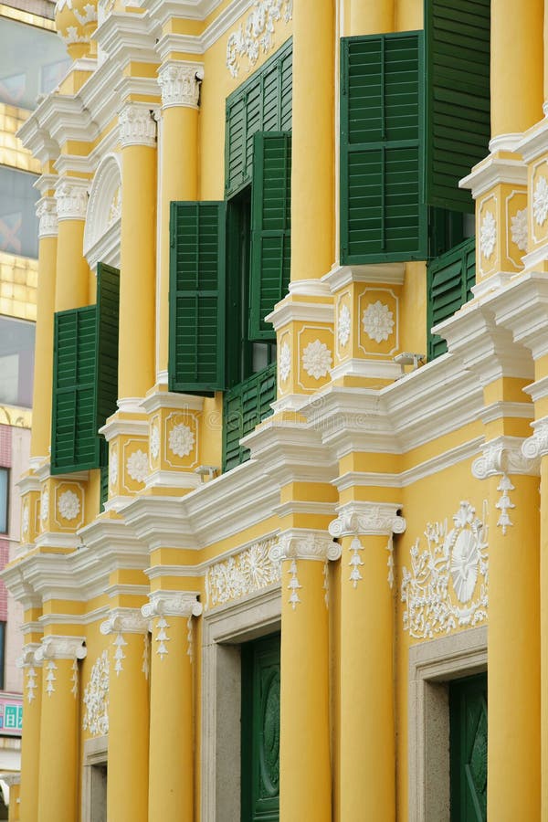 Detail, het vierkant van de Senaat, Macao schiereiland. stock afbeelding Detail, het vierkant van de Senaat, Macao schiereiland. stock afbeelding