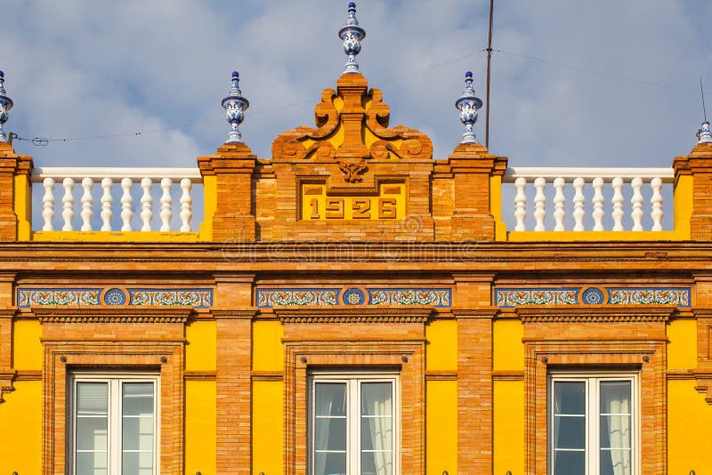 Detail of historic building in the city centre of Seville,Spain