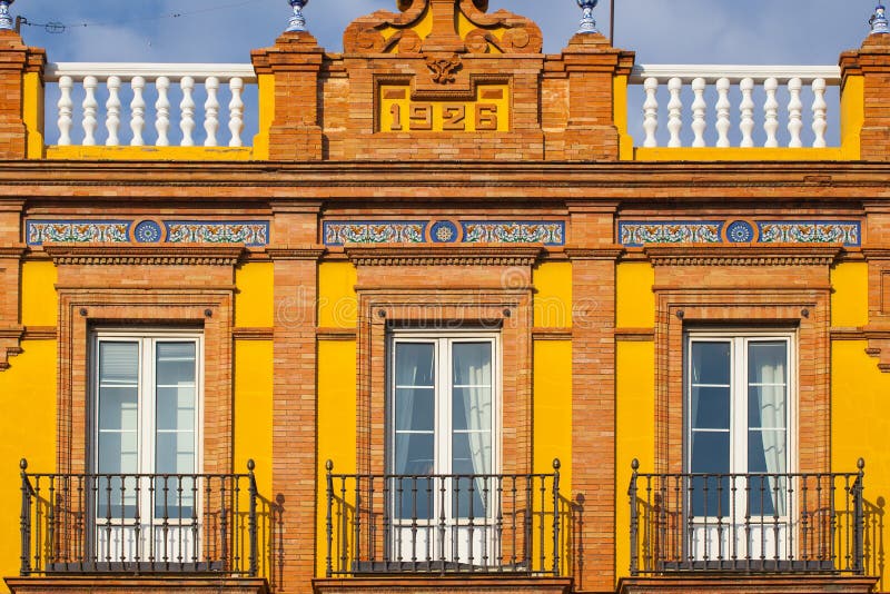 Detail of historic building in the city centre of Seville,Spain