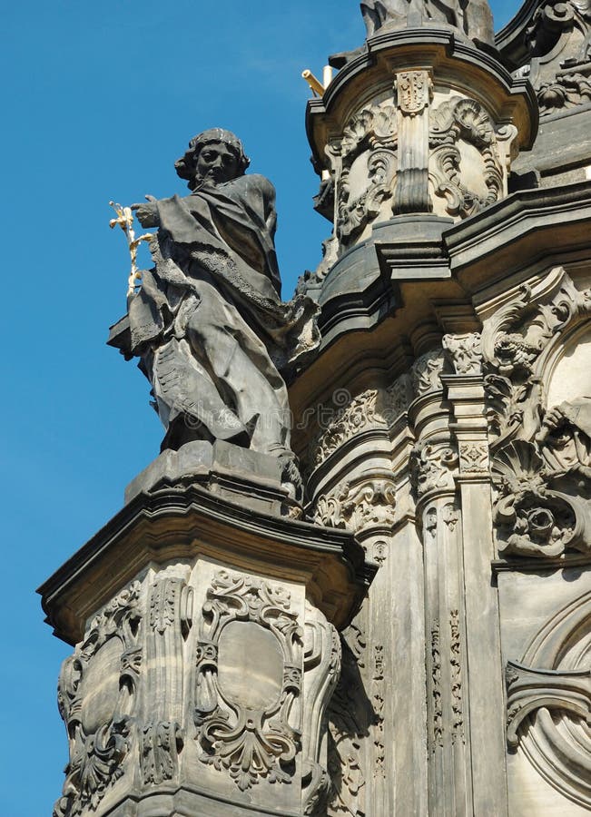 Detail of Holy Trinity Column in Olomouc,unesco heritage