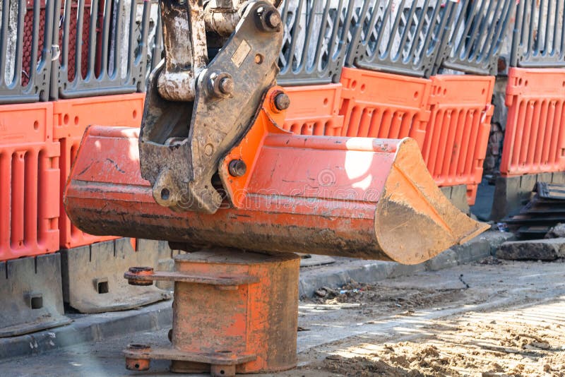 Detail of Industrial Excavator Working on Construction Site Stock Image Image of industry