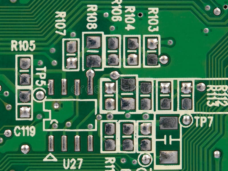 Detail of integrated circuit board royalty free stock photography