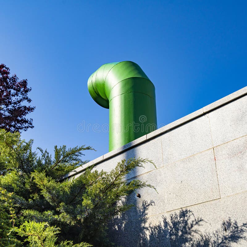 Large vent pipe coming out stock photo. Image of circulation 278936184