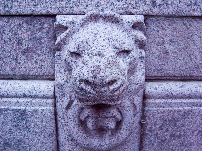 Detail of Lion Head in Stone Stock Image Image of building, stone