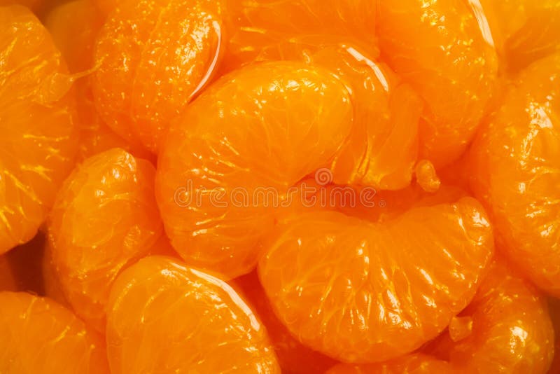 Mandarin Segments, Fresh Orange Isolated on White Background Stock