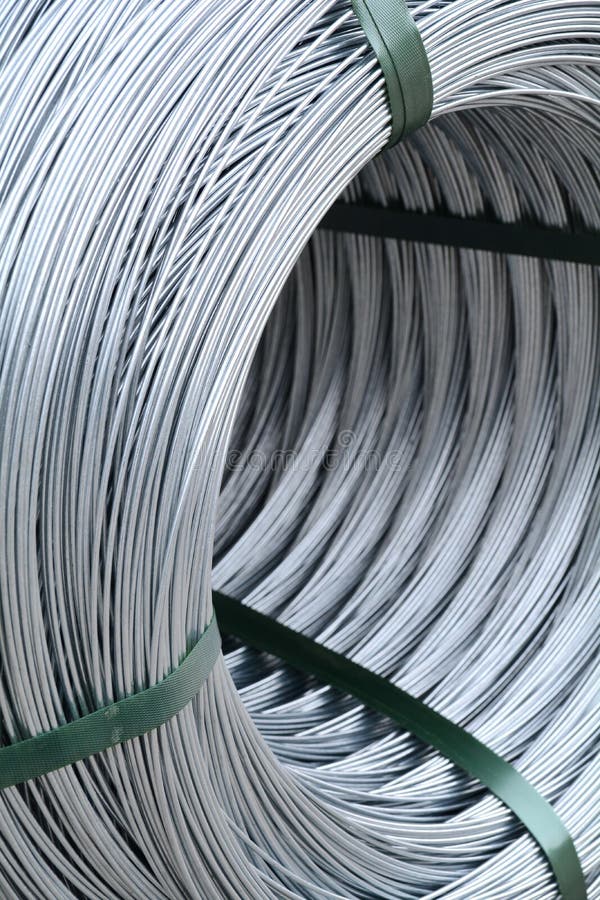Detail on a Metal Wire Roll Stock Image Image of steel, galvanized