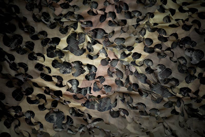 Detail of a military camouflage net. stock photo
