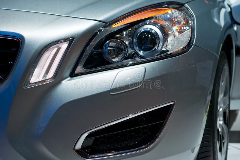 Headlight of a German Sports Car Stock Image Image of headlamp, matt