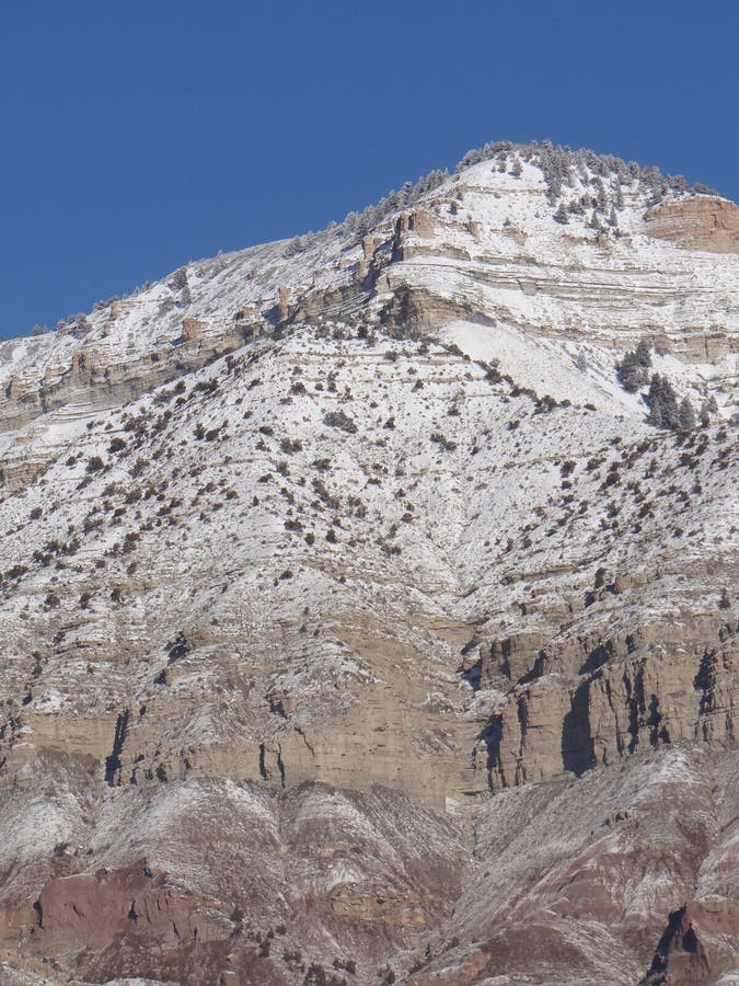 Detail, mountain peak in winter