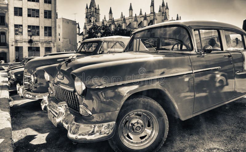 detail of old american car parked in a street stock images detail of old american car parked in a street stock images