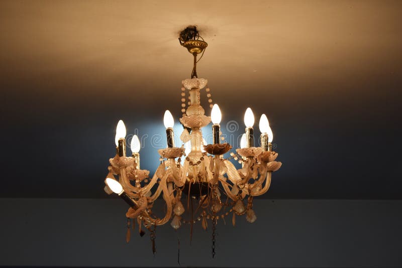 Broken glass chandelier stock image. Image of nobody 18612303