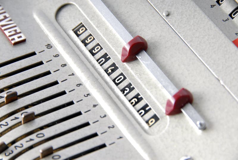 Detail of an old calculating machine