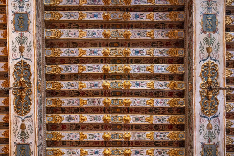 Architectural detail of an ancient ceiling royalty free stock images