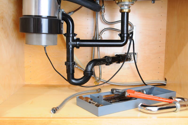 Under a Kitchen Sink royalty free stock photography Under a Kitchen Sink royalty free stock photography