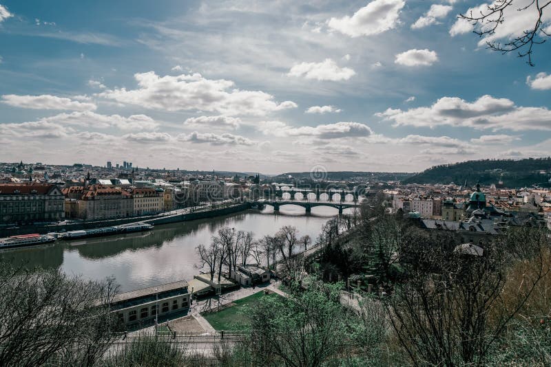 Detail of the Prague in the Old Town. View of Prague. Charles Bridge stock photos