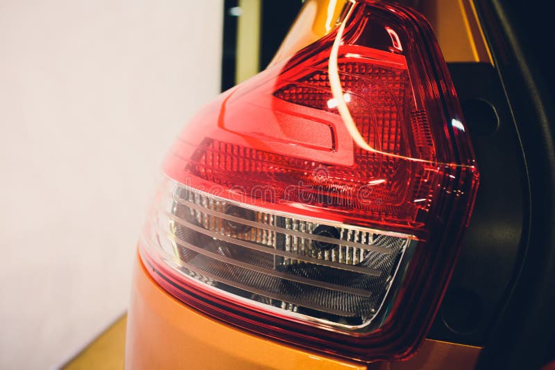 Detail on the Rear Light of a Car. Stock Photo Image of closeup