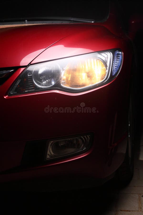 Luxury Modern Car Red Panels Lights Headlamps Headlights Wheels Super