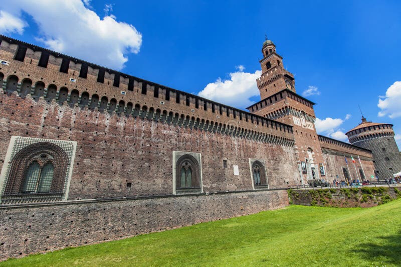 Sforza Castle in Milan, Italy Stock Photo - Image of destination ...