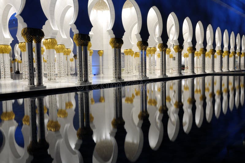 Detail of Sheikh Zayed Mosque royalty free stock image