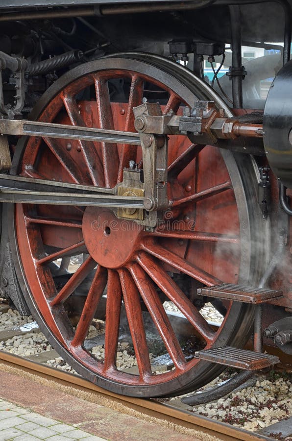 Detail of steam locomotive stock image
