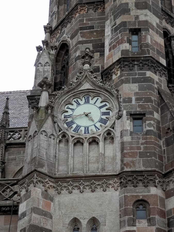 Detail of the tower Roman Catholic church Sv.Ali??bety Kosice Slovakia.