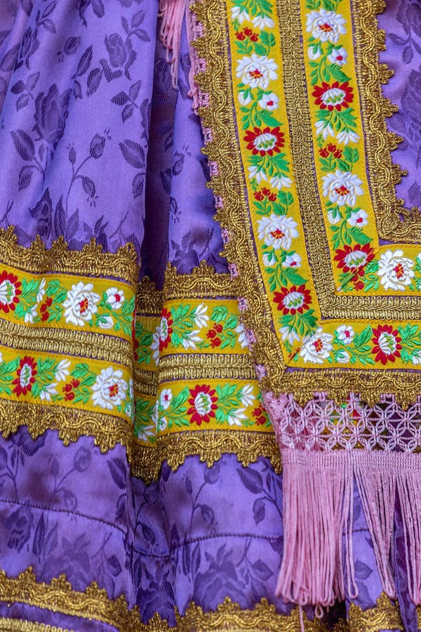 Detail of traditional Slovak folk costume worn by women