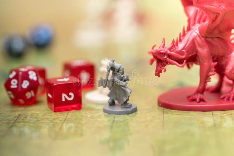 Roleplay game with dragons in dungeon. Yellow field dice Stock Photo by  ©paulzhuk 178871342