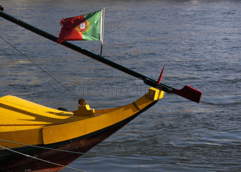 Detail of a typical rebelo boat. Portugal, Porto. The Douro and Ribeira. UNESCO Site.