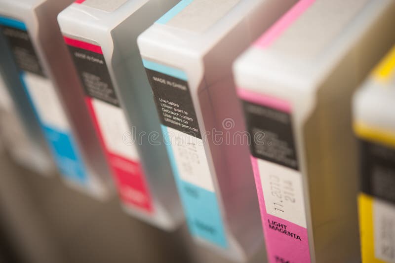 Detail van Inkjet-Printer Cartridges stock afbeeldingen Detail van Inkjet-Printer Cartridges stock afbeeldingen