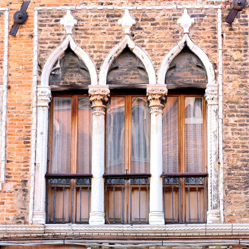 Detail of Venetian Architecture, Venice, Italy Stock Image - Image of
