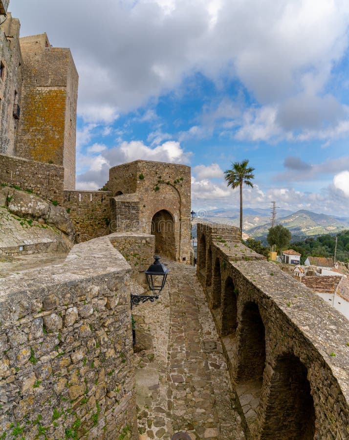 Detail View of the Historic Moorish Castle in Castellar De La Frontera ...