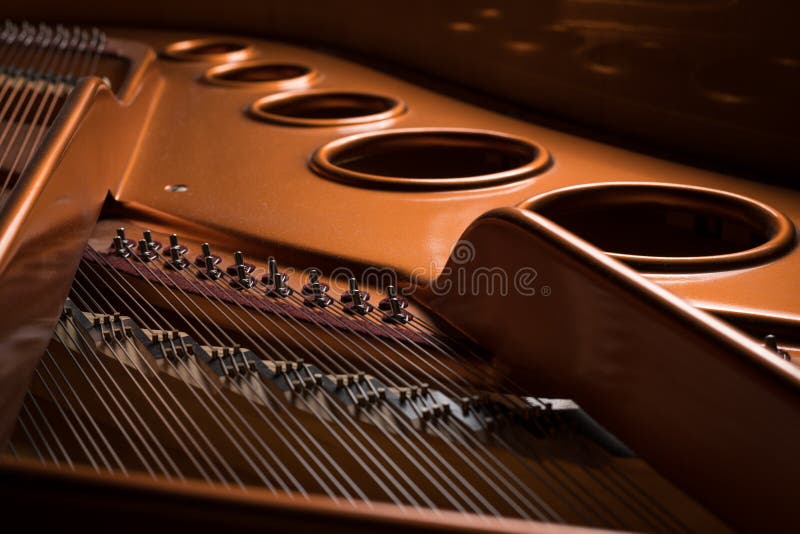 Detail view of the interior of a grand piano royalty free stock images Detail view of the interior of a grand piano royalty free stock images