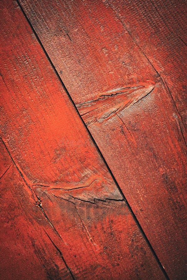 Detail of a Wood Board with a Red Paint Stock Image Image of table