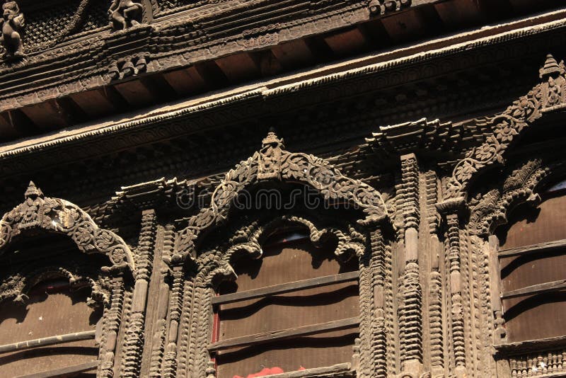 Detail of wooden windowï¼Œkumari bahal ï¼Œnepal