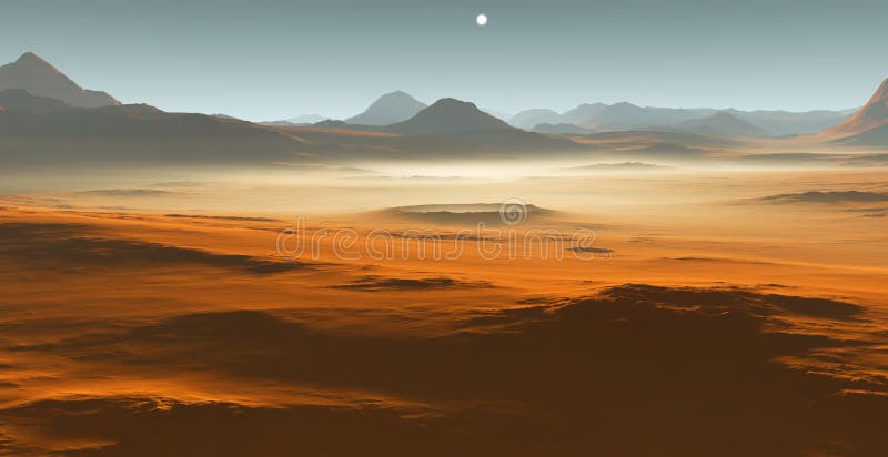 Detailansicht der Marslandschaft. Marsstürm lizenzfreie abbildung
