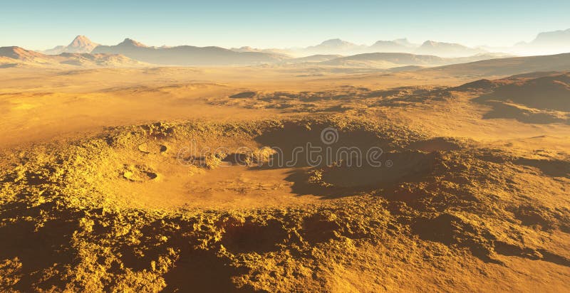 Detailansicht der Marslandschaft. Marsstürm stock abbildung