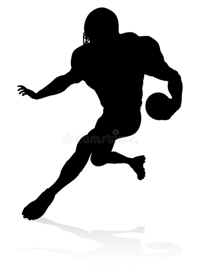Detallado Americano fútbol americano jugador Deportes silueta.