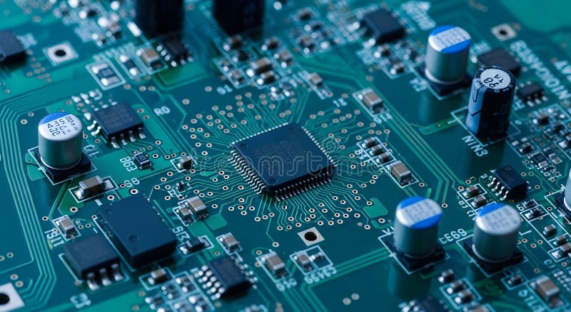Microscopic view of a capacitor array