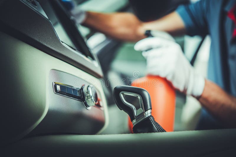 Detailed Cleaning Car Interior Stock Photo - Image of detailing, worker