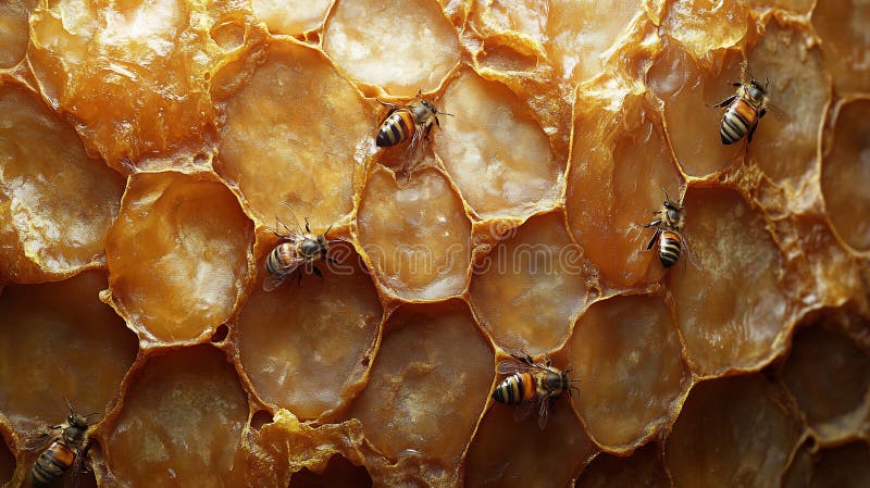 Detailed close up beehive showing royalty free illustration