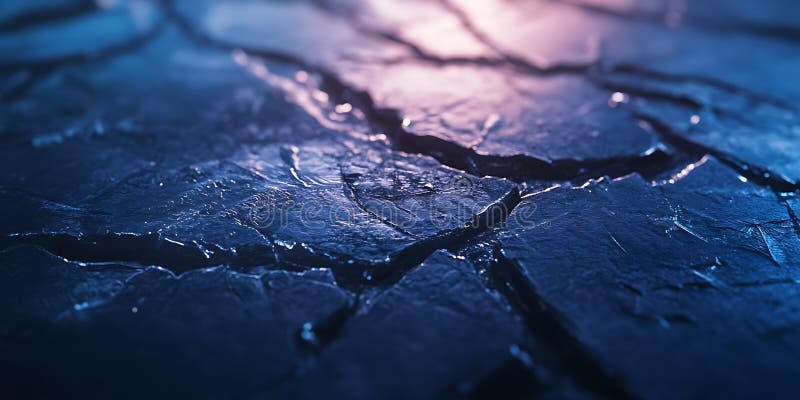 Detailed CloseUp of Cracked Ice with Deep Blue Reflections for WinterThemed Designs Frozen Aesthetic or Nature Textures stock illustration