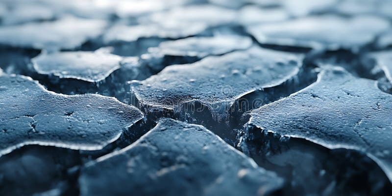 Detailed CloseUp of Cracked Ice with Deep Blue Reflections for WinterThemed Designs Frozen Aesthetic or Nature Textures vector illustration