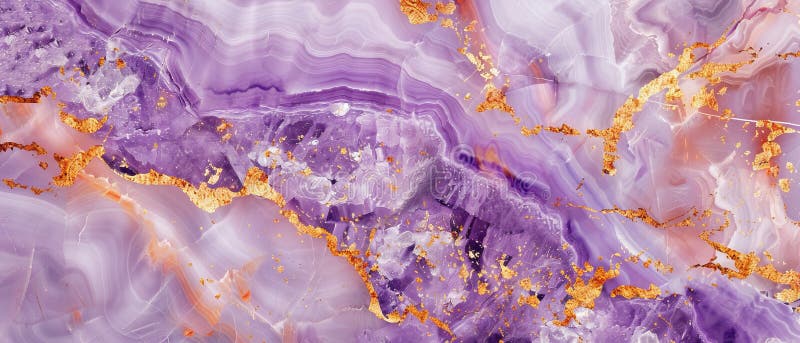 Luxury Purple Agate Stone Texture With Golden Inclusions royalty free illustration