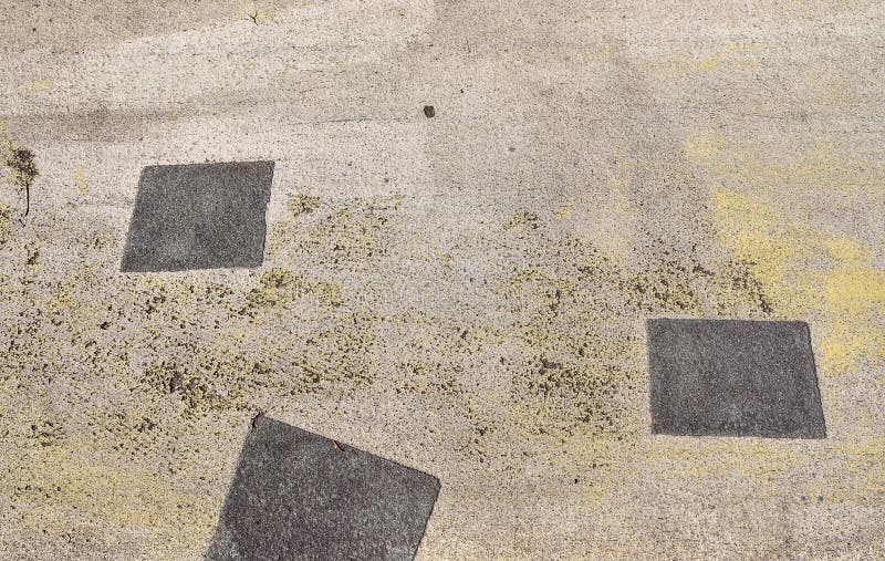 Detailed close up view on concrete floor and pavement textures with different patterns in high resolution stock image