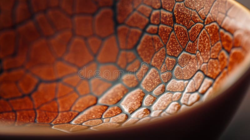 Detailed Closeup Of A Cracked Brown Ceramic Bowl royalty free illustration