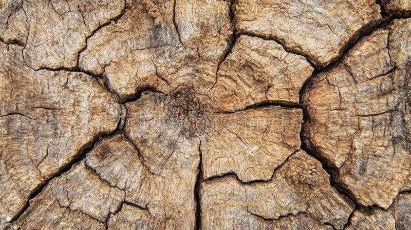 Detailed Closeup Of A Cracked Wooden Tree Stump vector illustration