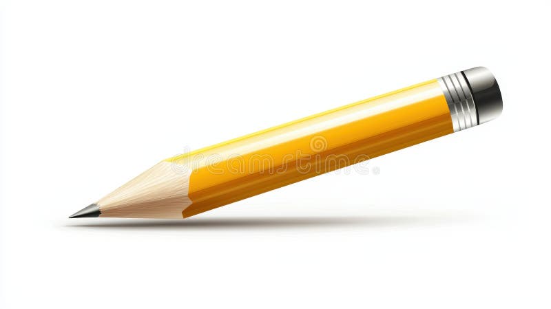 Detailed closeup of a single yellow pencil, study in texture and form closeup vector illustration