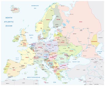 Europe Colored Map Stock Illustrations – 22,119 Europe Colored Map ...