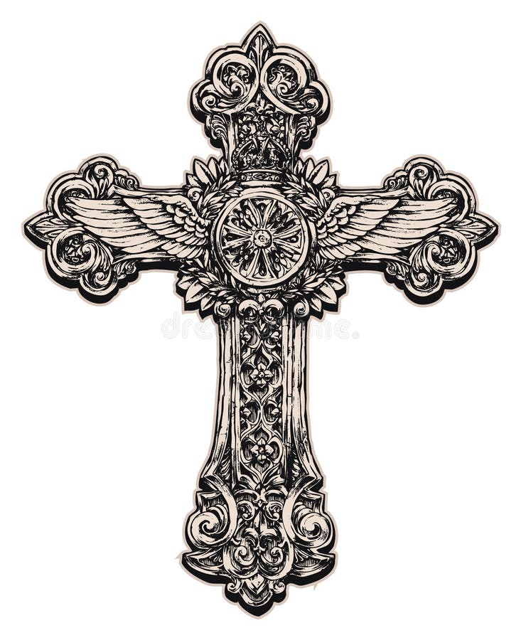 Detailed Cross Illustration Stock Vector - Illustration of emblem