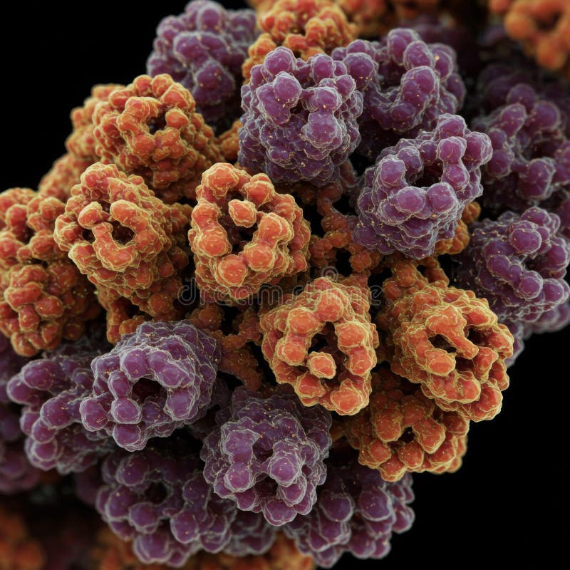 Detailed 3D Rendering of Complex Protein Structure royalty free illustration